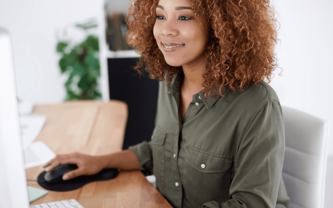 woman using a computer mouse