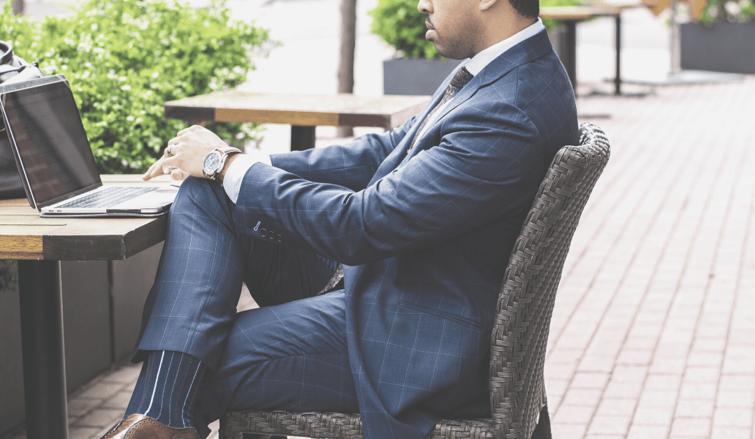 businessman working outside