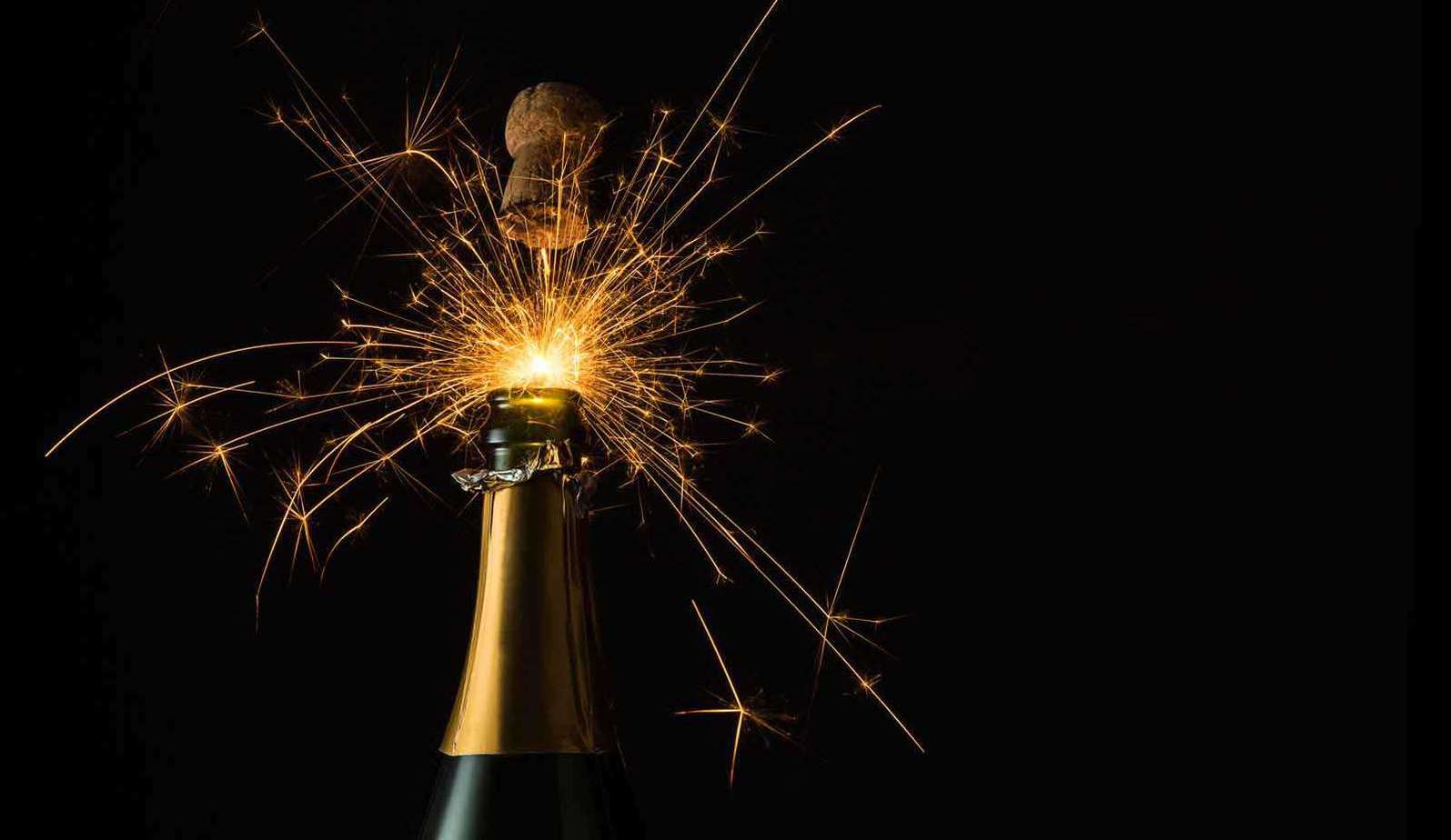 champagne and sparkler