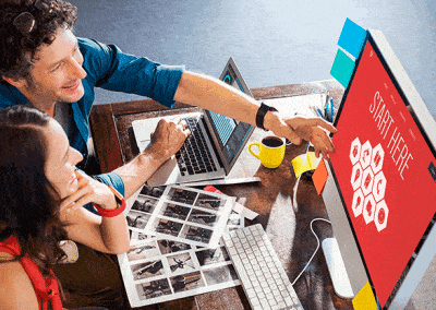 Couple on computer