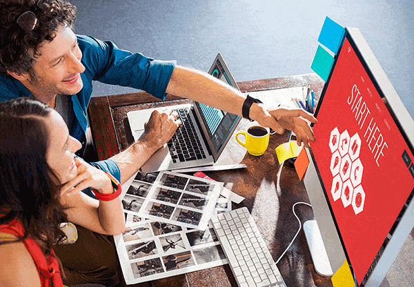 Couple on computer