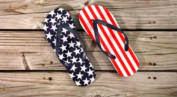 patriotic flipflops
