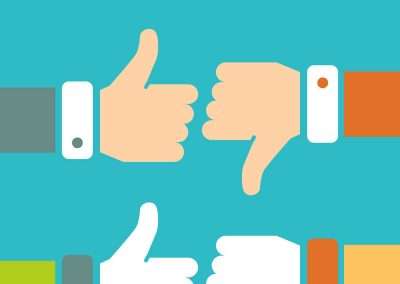 illustration of thumbs up and thumbs down