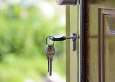 keys in the lock of a front door