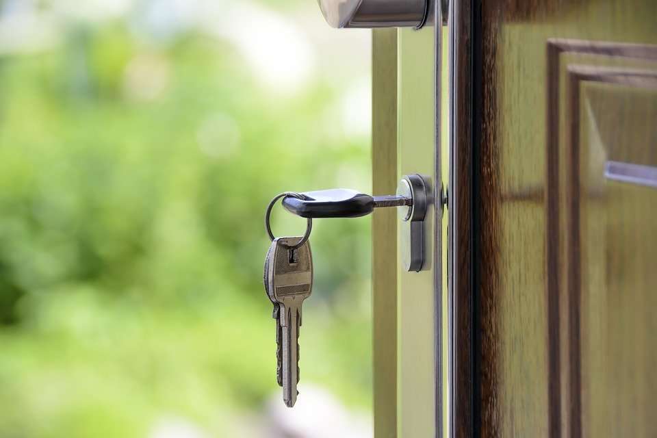 keys in the lock of a front door