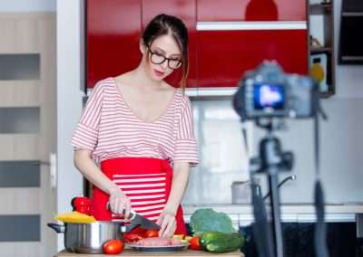 woman cooking in kitchen