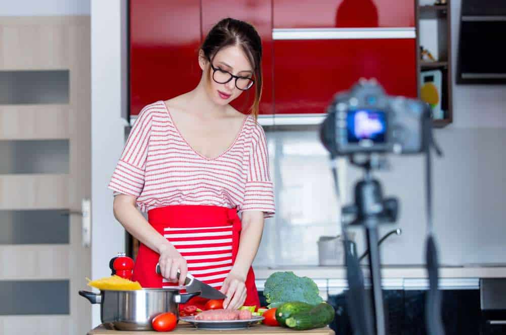 woman cooking in kitchen