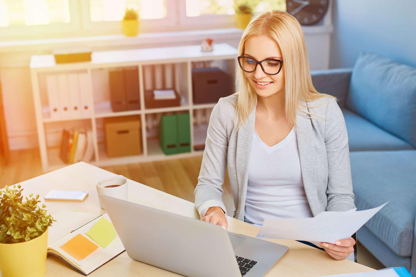 woman working on a laptop