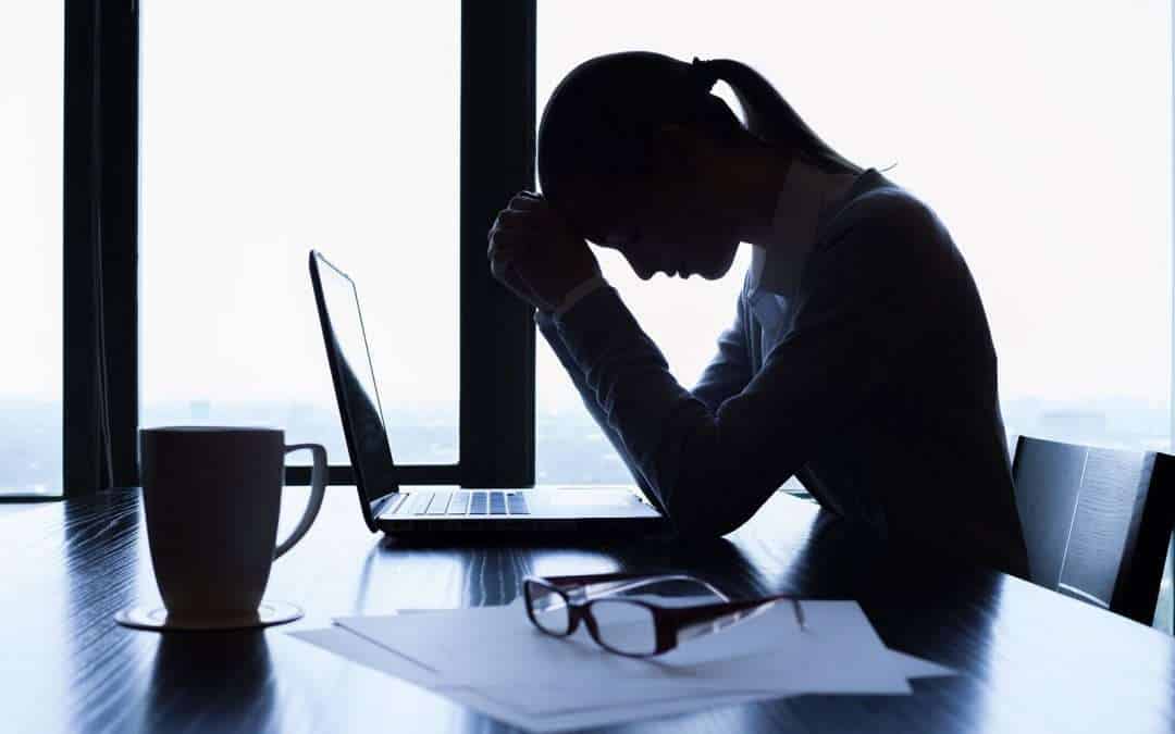 stressed woman at office