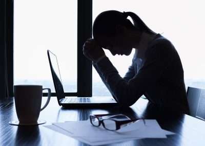 stressed woman at office