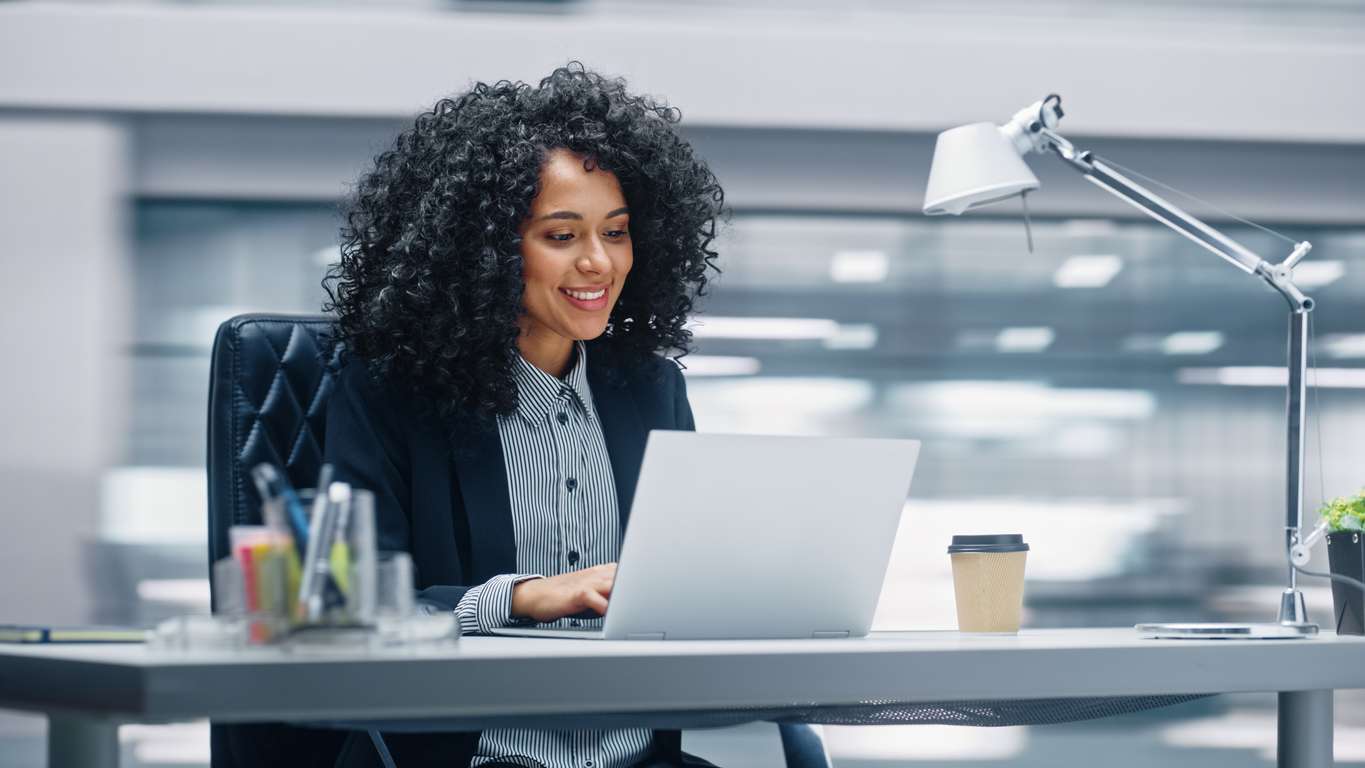 women on computer in office