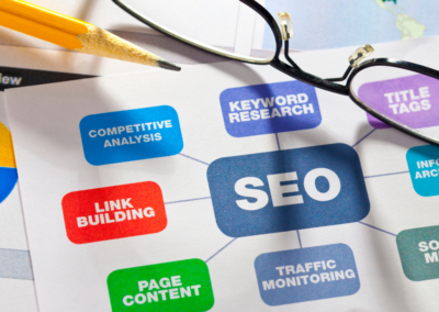 diagram showing elements of SEO.