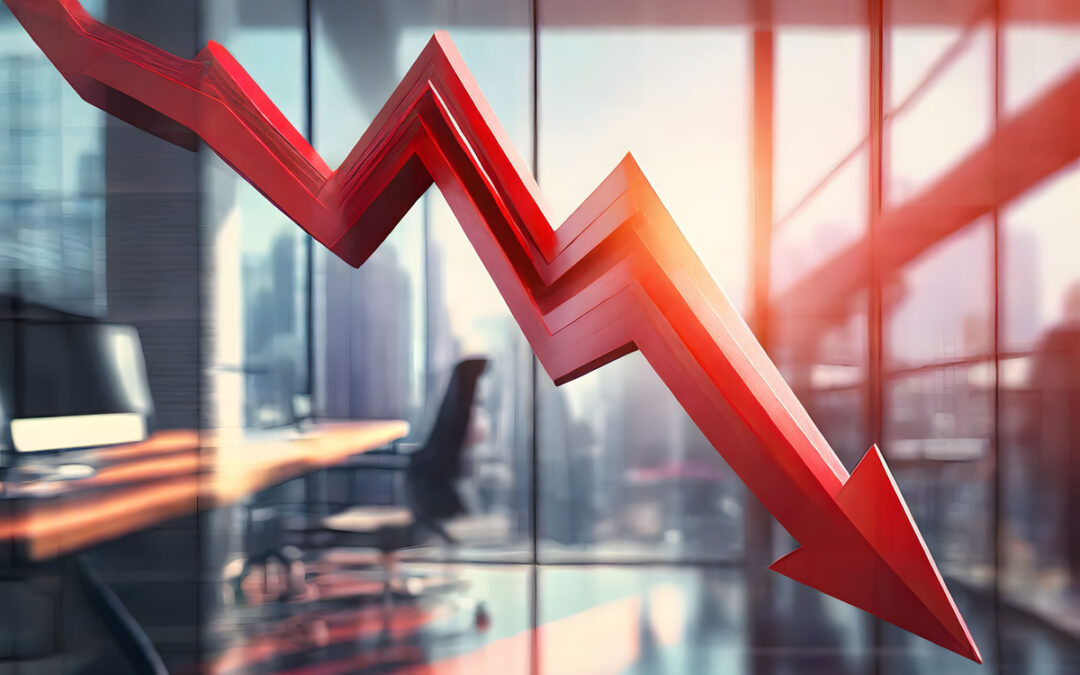 Red arrow chart trending downward