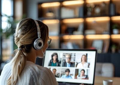 Woman Participating in Online Meeting