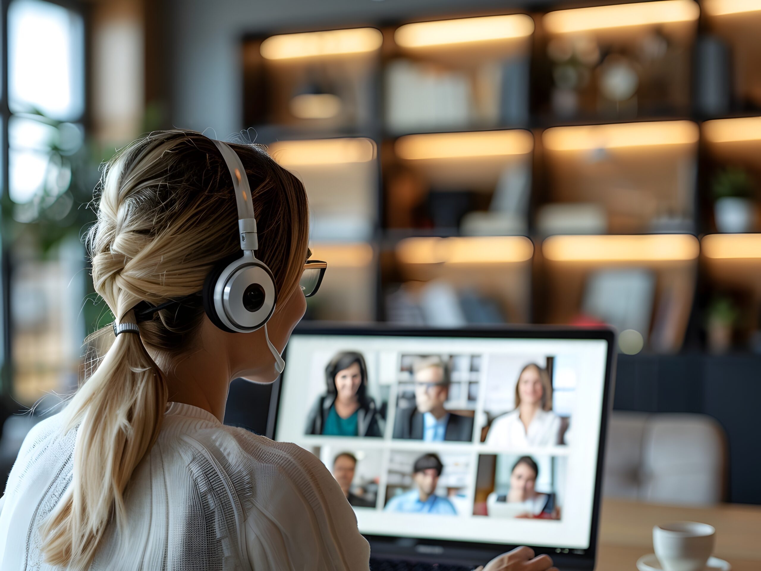 Woman Participating in Online Meeting