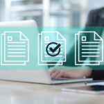 Attorney on laptop with workflow overlay