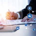 Lawyers office showing concept of virtual legal support.