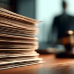 Paperwork piling up on contract attorney's desk