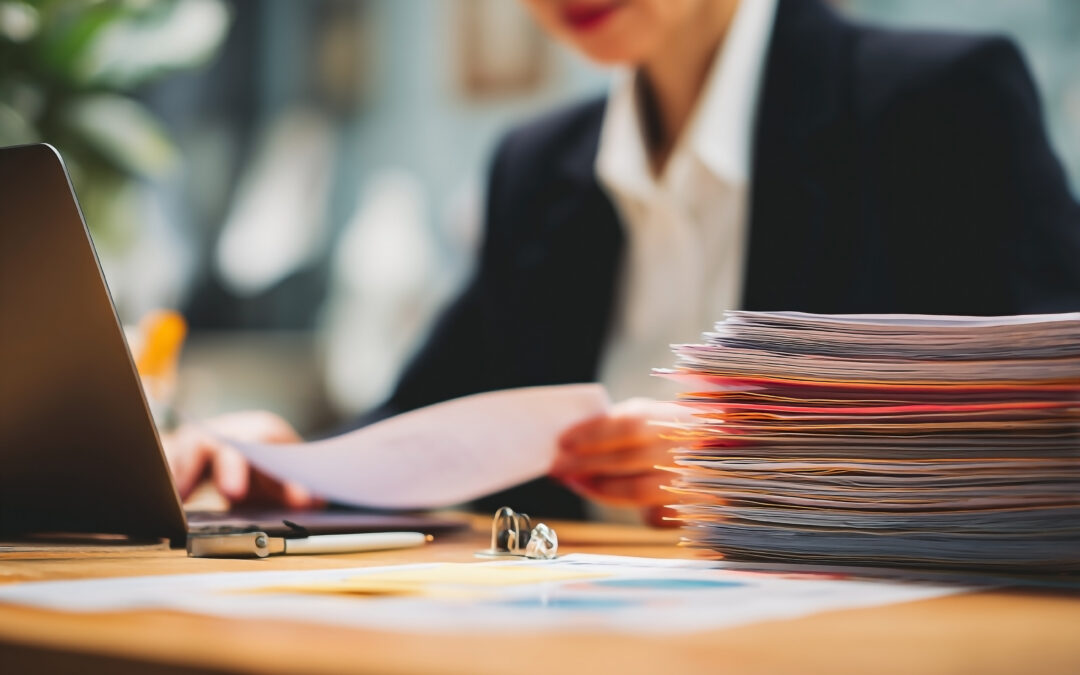 busy executive at desk