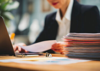 busy executive at desk