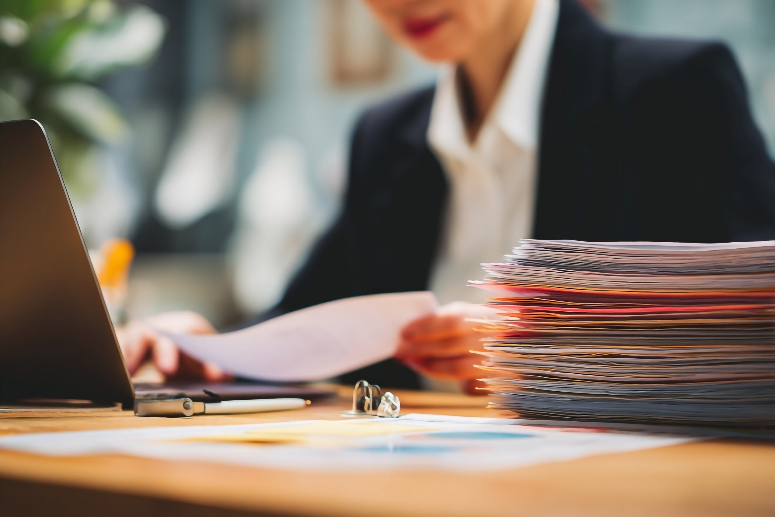 busy executive at desk