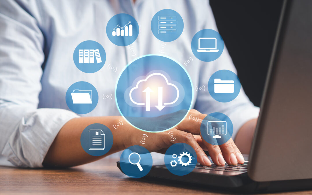 startup executive using laptop