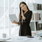 A virtual executive assistant updates her team on project updates and progress.