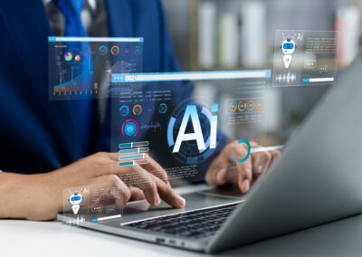 Attorney using AI technology for enhanced work efficiency.